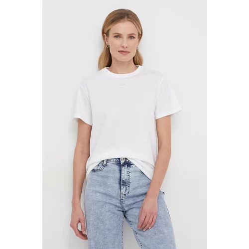 Calvin Klein Pamučna majica za žene, boja: bijela