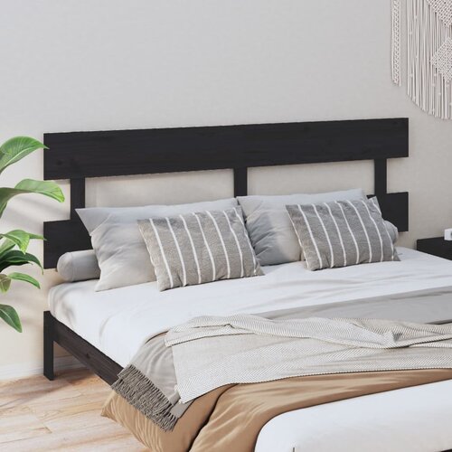  Uzglavlje za krevet crno 184 x 3 x 81 cm od masivne borovine Cijene