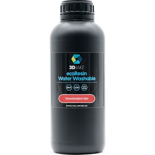 3DJAKE ecoResin Water Washable Transparent Rot - 1.000 g Slike