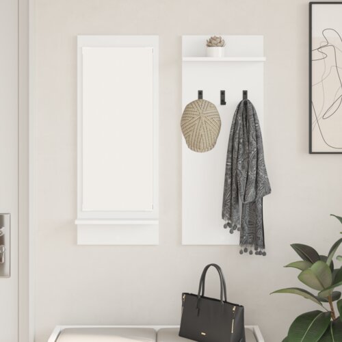 vidaXL Nadwyčajna obe&scaron;alnik za pla&scaron;če s polico Bela 70 x 10 x 90 cm Cene