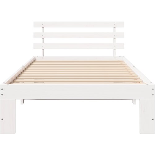VidaXL Okvir kreveta od borovine bijeli Bijela Čvrsto drvo 90 x 200 cm Slike