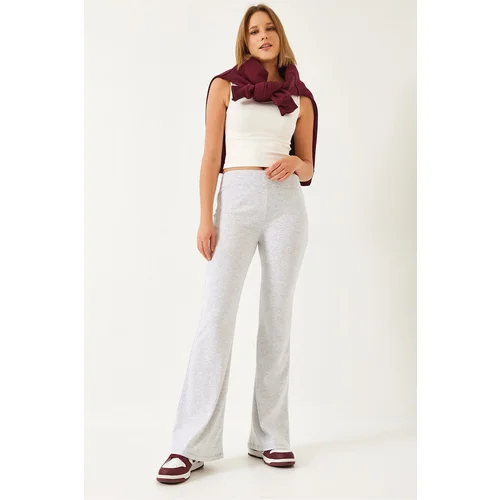 Bianco Lucci Women's Wide Belt Spanish Leg High Waist Pants