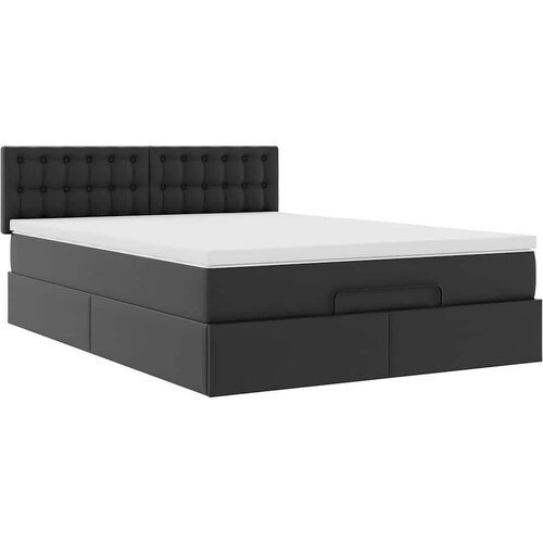VidaXL otomanski okvir kreveta s madracem crni 140x200cm umjetna koža Slike