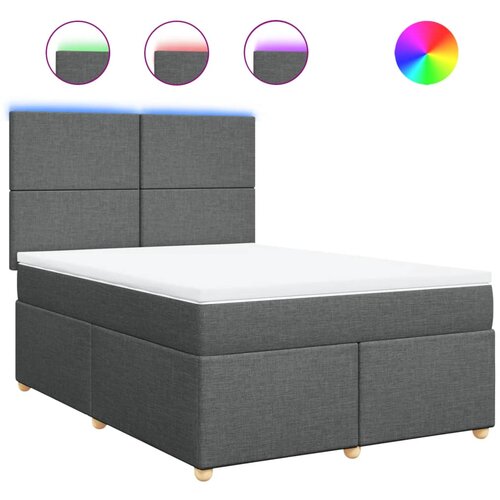 Maison Chic Box spring postelja - Vzmetna postelja z vzmetnico temno siva 140x200 cm blago SL10931, (21907588) Cene