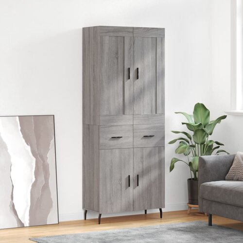 vidaXL Visoka komoda siva sonome 69 5x34x180 cm od konstruiranog drva Cijene