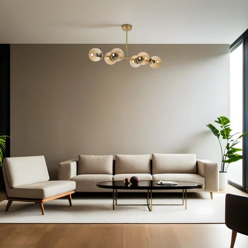 Opviq yeni favori 6 Lı eskitme bal Camlı avize ambergoldblack chandelier Cene