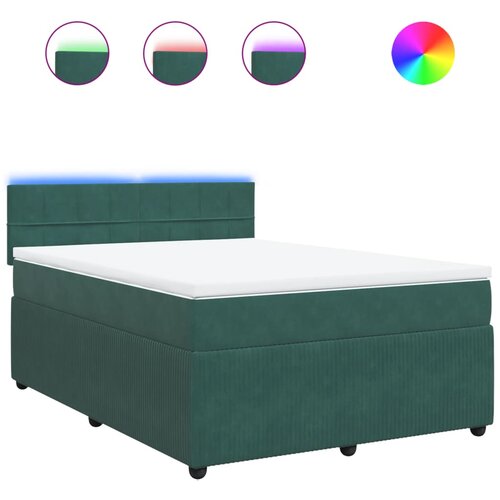 Maison Chic Box spring postelja - Vzmetna postelja z vzmetnico temno zelen 140x190 cm žamet SL23441, (21891450) Cene