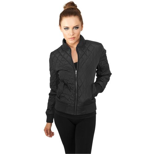 Urban Classics Ladies Diamond Quilt Nylon Jacket black Cene