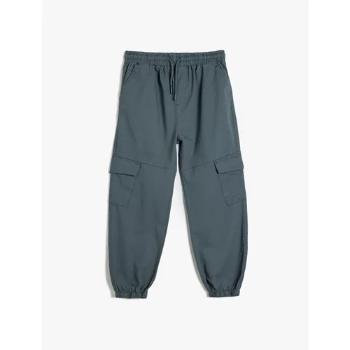 Koton Cargo Jogger Pants with Pockets and Tie Waist