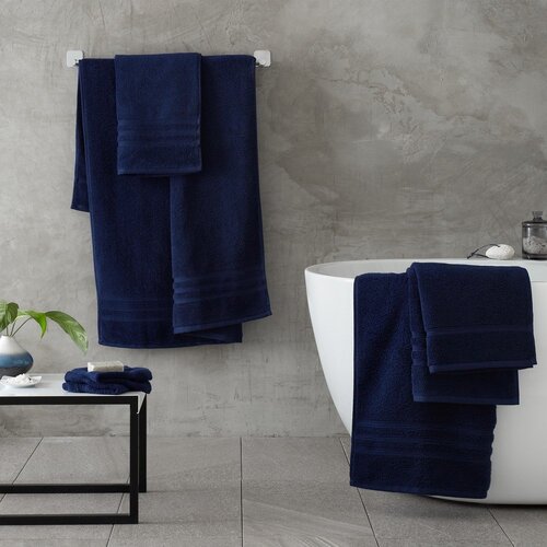 Catherine Lansfield Tamno plavi pamučni set ručnika 6 kom od frotira Zero Twist &amp;ndash; Slike