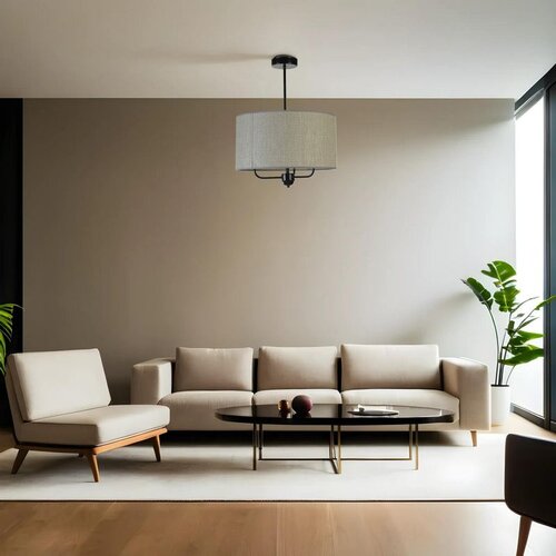 Opviq bambu 06 abajurlu 3 Lü Sarkıt avize greyblack chandelier Slike
