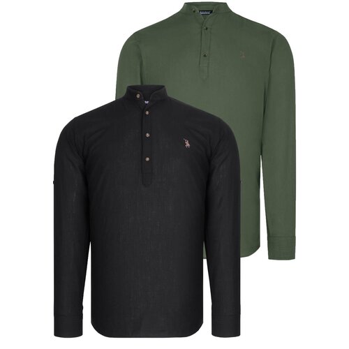 Dewberry DOUBLE SET G783 JUDGE COLLAR SHIRT-BLACK-KHAKI Cijene