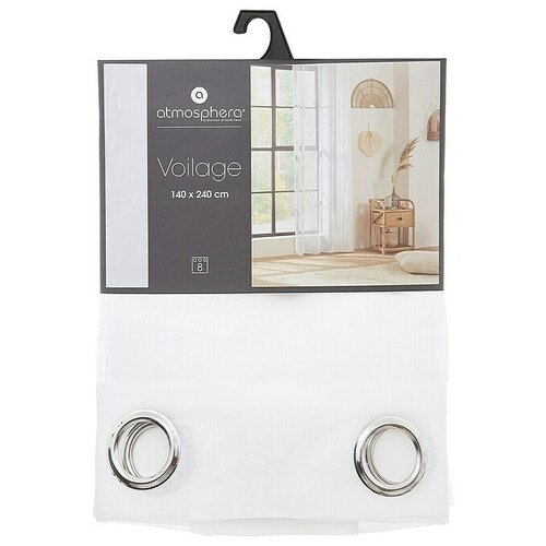  Zavjesa s oknima Izzy (Š x V: 140 x 240 cm, Bijela, Motiv: Lišće) Cijene