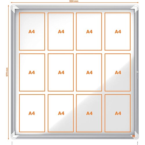 Tabla oglasna nobo zunanja magnetna s ključem 12xa4 924x970mm 1902581 NOBO TABLE Cene