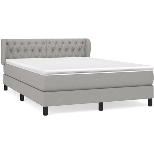 Maison Chic Box spring postelja - Vzmetna postelja z vzmetnico svetlo siva 140x200 cm blago SL20031, (21893314) Cene