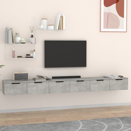 vidaXL Stenska omarica 2 kosa beton. siva 102x30x20 cm inženirski les Cene