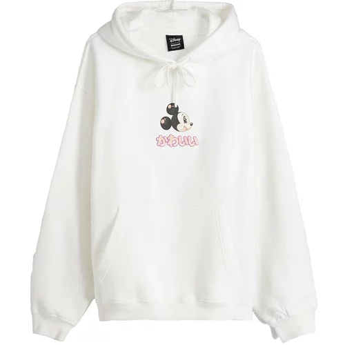 Bershka Sweater majica svijetloljubičasta / crna / bijela