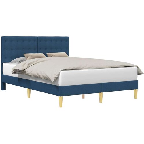  Okvir za krevet s uzglavljem Plava 140 x 190 cm Tkanina - Plava 140 x 190 cm Slike