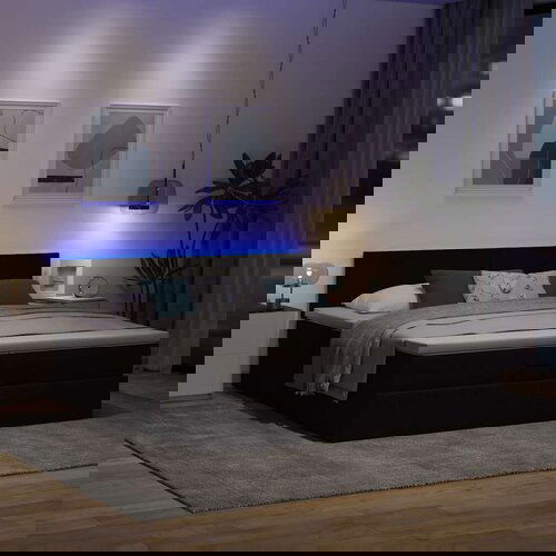  Okvir kreveta s madracima tamnosmeđi 200x200cm tkanine Cene