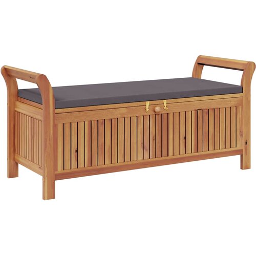  Vrtna klupa za pohranu s jastukom 91 cm masivno bagremovo drvo Slike