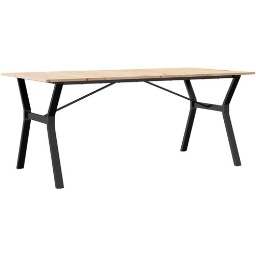 Maison Chic Jedilna miza - Kuhinjska miza - Jedilni stol Y okvir 180x90x75 cm trdna borovina lito železo, (21714865) Cene