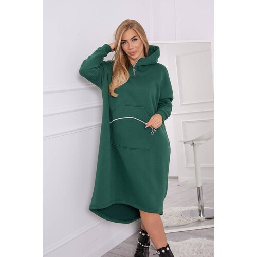 Kesi Insulated dress with a hood dark green Slike