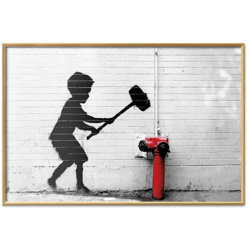  Plakat - Destroy the Fire Hydrant 42x29.7 Zlatni okvir Slike