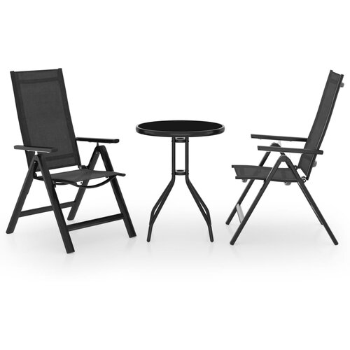  3-dijelni bistro set crni i antracit Cene