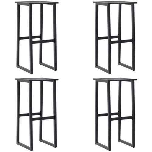 VidaXL barski stolci 4 kom crni 38x38x80 cm od čelika obloženog prahom Slike