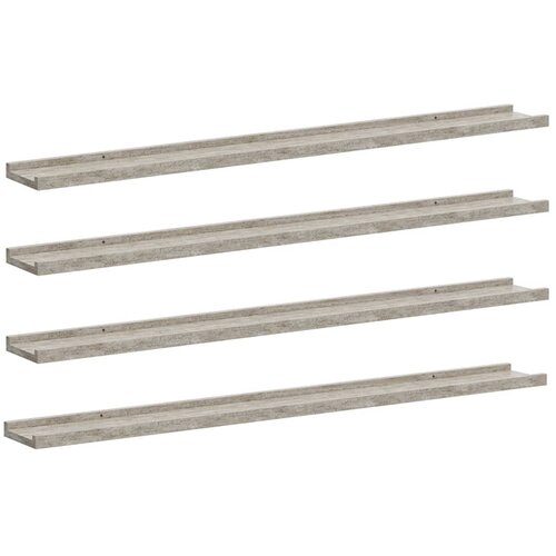  Zidne police 4 kom siva boja betona 100 x 9 x 3 cm Slike