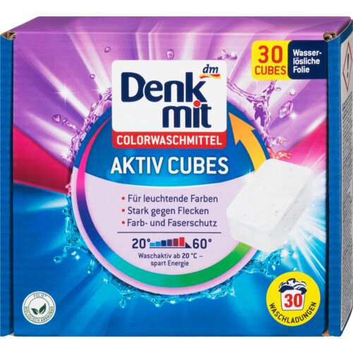 Denkmit aktiv cubes - kockice detergenta za pranje veša u boji 30 bp Slike
