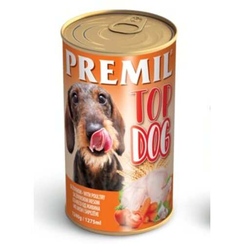 Premil vlažna hrana za pse u konzervi top dog živina 1240g Cene