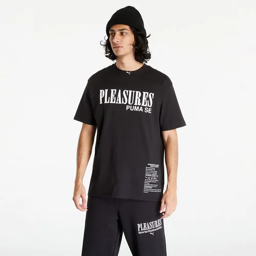 Puma Pamučna majica x PLEASURES Typo Tee za muškarce, boja: crna, s tiskom, 620878