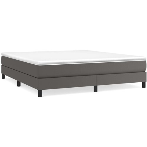 Maison Chic Box spring postelja - Vzmetna postelja z vzmetnico siva 180x200 cm umetno usnje SL14769, (21902676) Cene