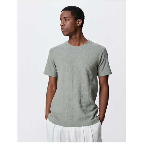 Koton Basic T-Shirt Textured Crew Neck Slim Fit Cotton Slike