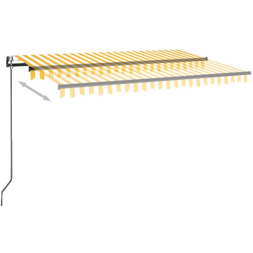  Automatska tenda sa senzorom LED 450 x 300 cm žuto-bijela Slike