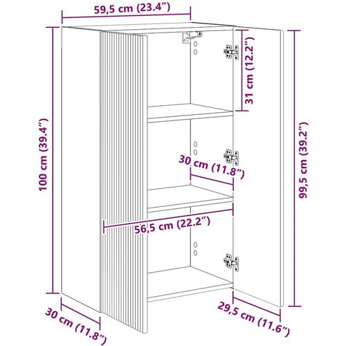  zidni ormar Zidne Betonski sivi 59 5 x 31 x 100 cm Slike
