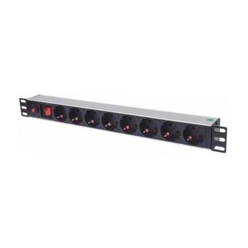 Intellinet 19 1U Rackmount 8-Way Power Strip - German Type, With On /Off Switch and Overload Protection, 3m Power Cord (Euro 2-pin plug) Cijene