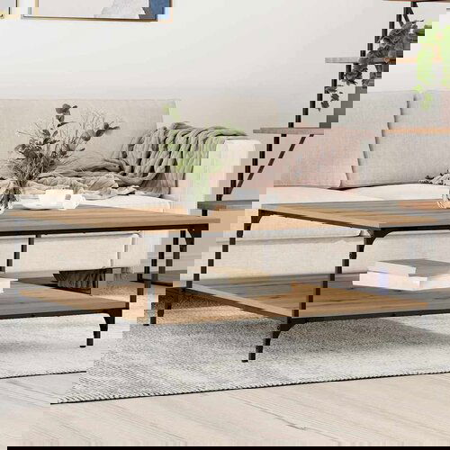 VidaXL Klubska miza artisan hrast 100 x 100 x 40 cm Konstruiran les Slike