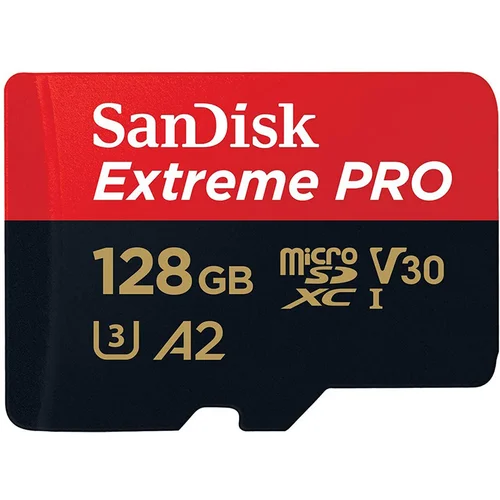 Micro SD SanDisk SDXC 128GB Extreme Pro 200MB/s A2 C10 V30 UHS-I US sa adapterom SDSQXCD-128G-GN6MA