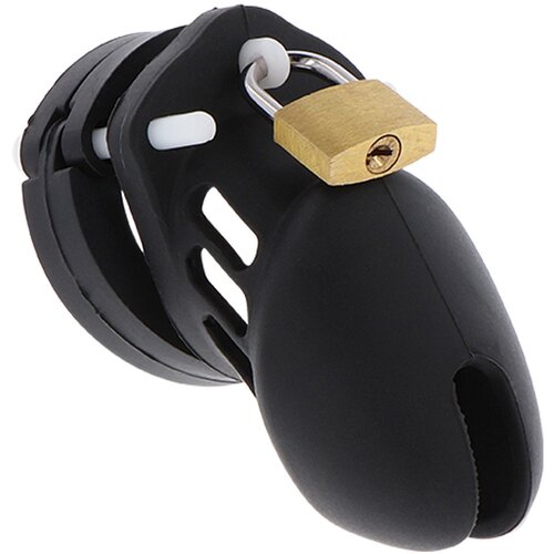 Hidden Desire Extreme Chastity Cock Cage Silicone Black S Cene