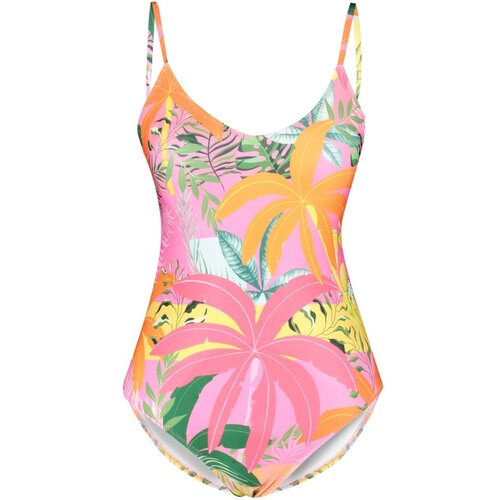 Trendyol Tropical Patterned V-Neck Decollete Backless Swimsuit Cene