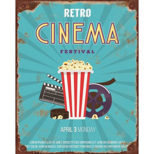  Metal retro cinema 20x25cm Cene