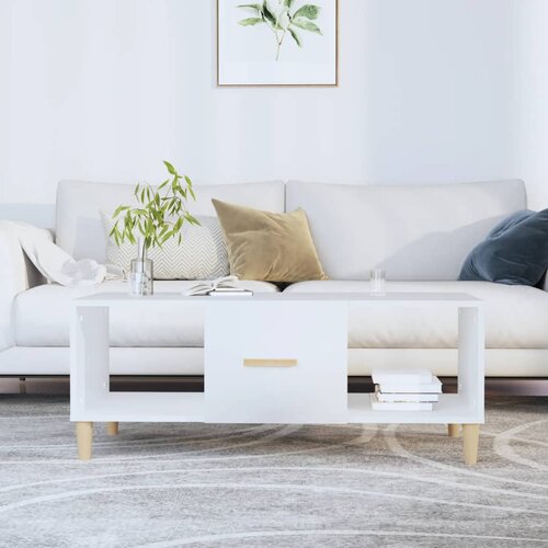  Stolić za kavu bijeli 102 x 50 x 40 cm od konstruiranog drva Cijene