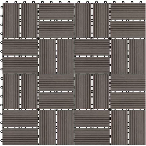  Talne plošče 11 kosov WPC 30x30 cm 1 m² rjave, (21143906)