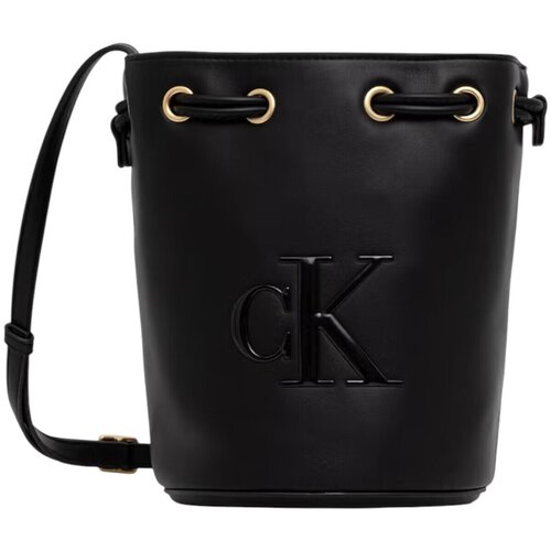 Calvin Klein Jeans Torbe za čez ramo BOLD CK SMALL BUCKET BAG LV04F3640G Črna Cene