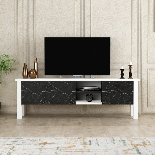 HANAH HOME rose - marble whiteblack tv stand Slike
