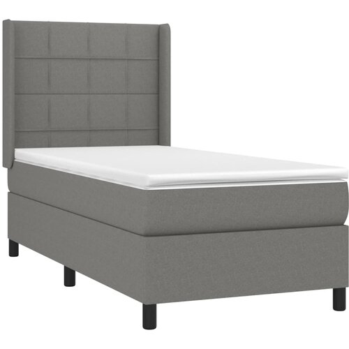  box spring s madracem LED tamnosivi 100x200 cm tkanina Slike