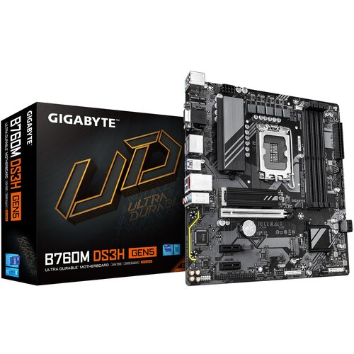 Gigabyte B760M DS3H GEN5 Motherboard - Supports Intel Core 14th Gen CPUs, 6+2+1 Phases Digital VRM, up to 5600MHz DDR5, 2xPCIe 4.0 M.2, 2.5GbE LAN, USB 3.2 Gen2 Cijene