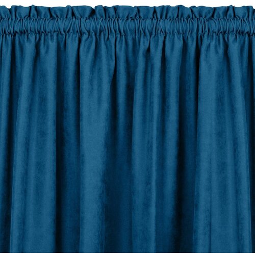  Curtain MILANA color indigo style classic 5 cm pole pocket with 3 cm fringe chenille 140x270 HOMEDE Slike